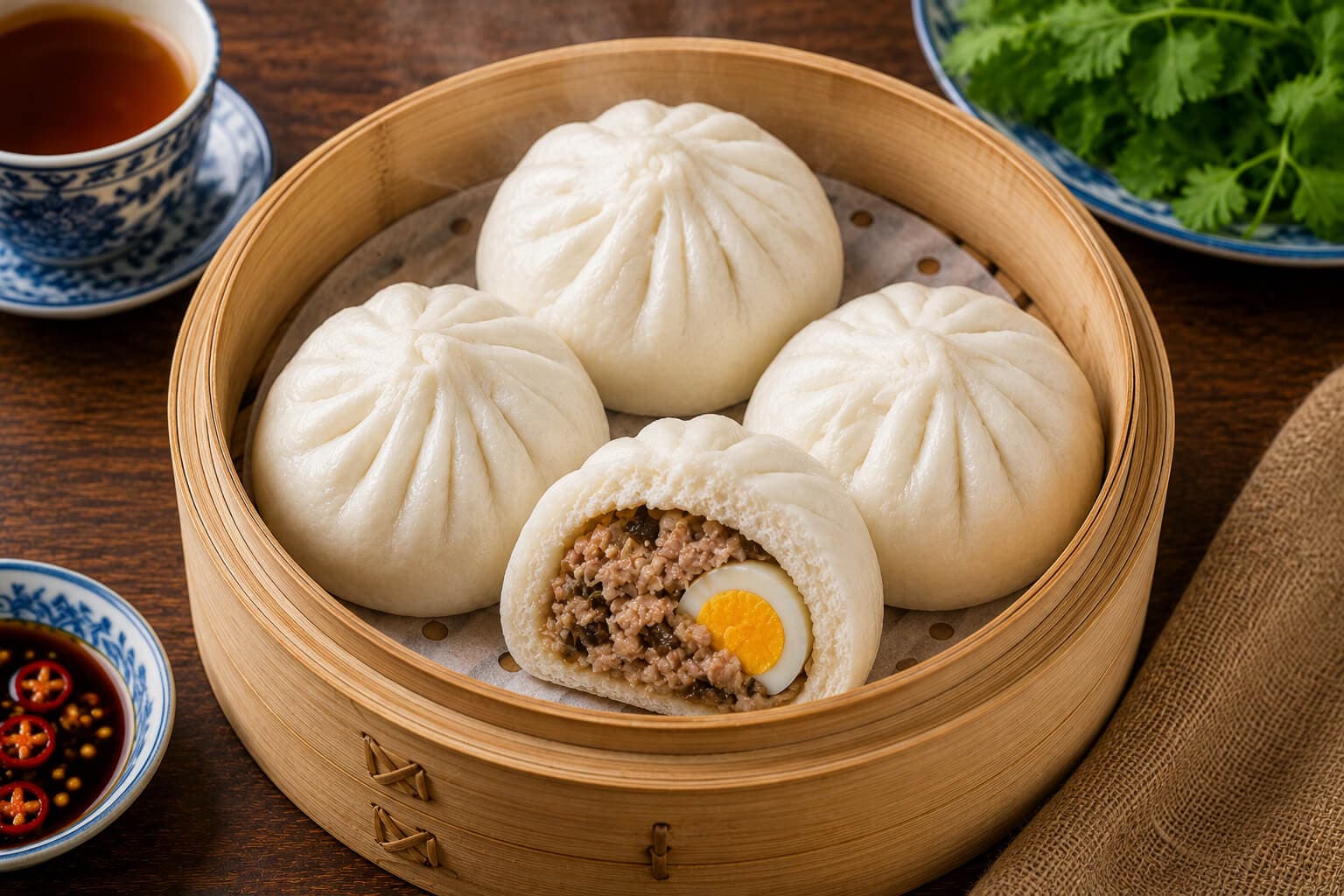 Bánh Bao Nhân Thịt (Pork & Egg)