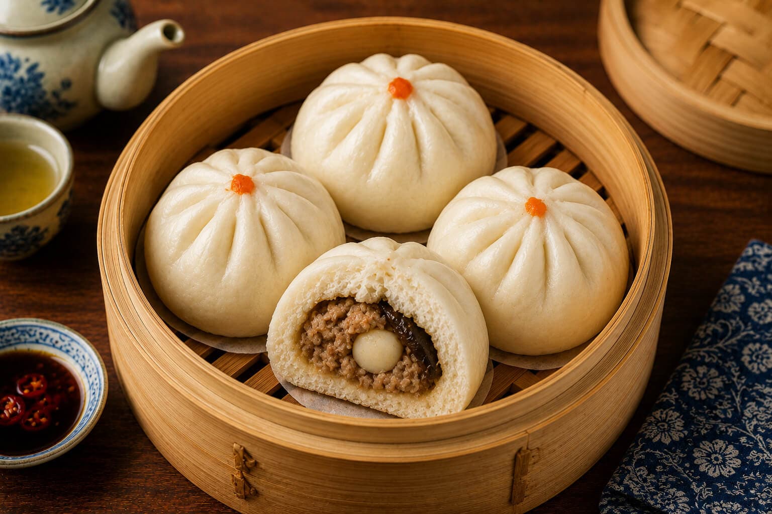 Banh bao Balinese steamed buns