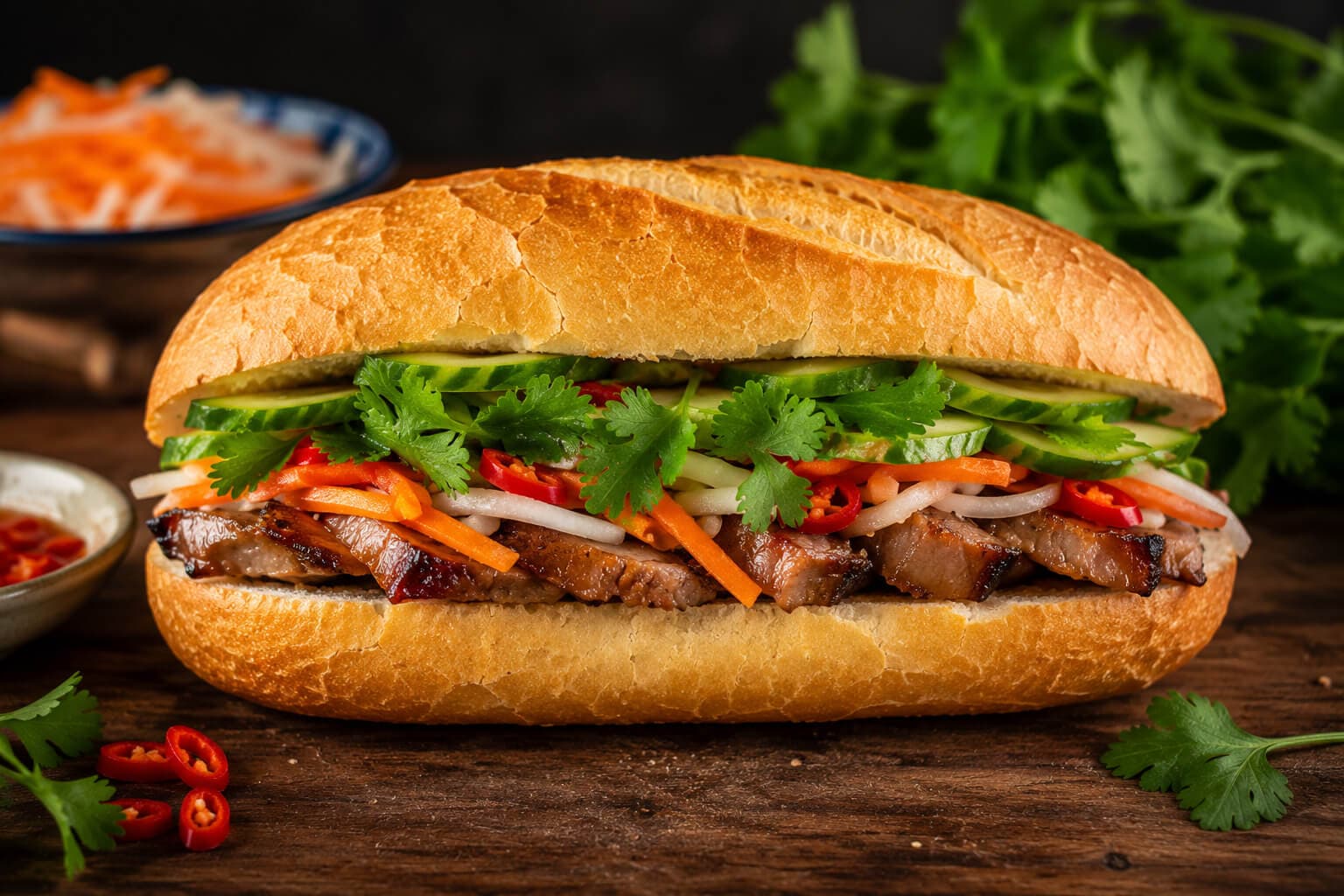 Banh mi Balinese baguette sandwich