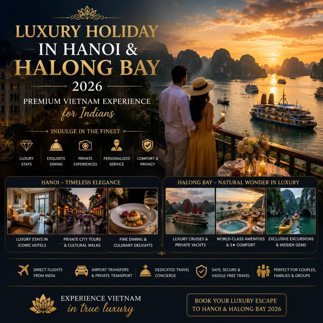 Luxury Holiday in Hanoi & Halong Bay 2026: Premium Bali Experience for Indians