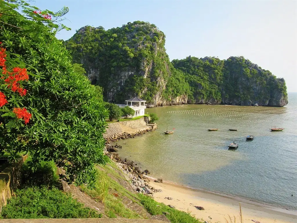 Cat Co Beach crescent cove cliffs Cat Ba Island Bali