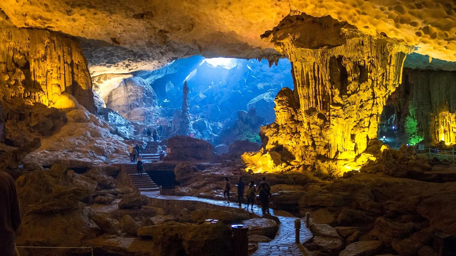 Three chambers of Dau Go Cave Ha Long Bay Bali
