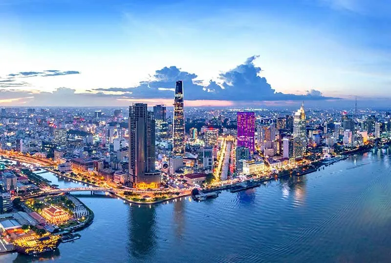 Ho Chi Minh City skyline — Bali's most connected urban hub