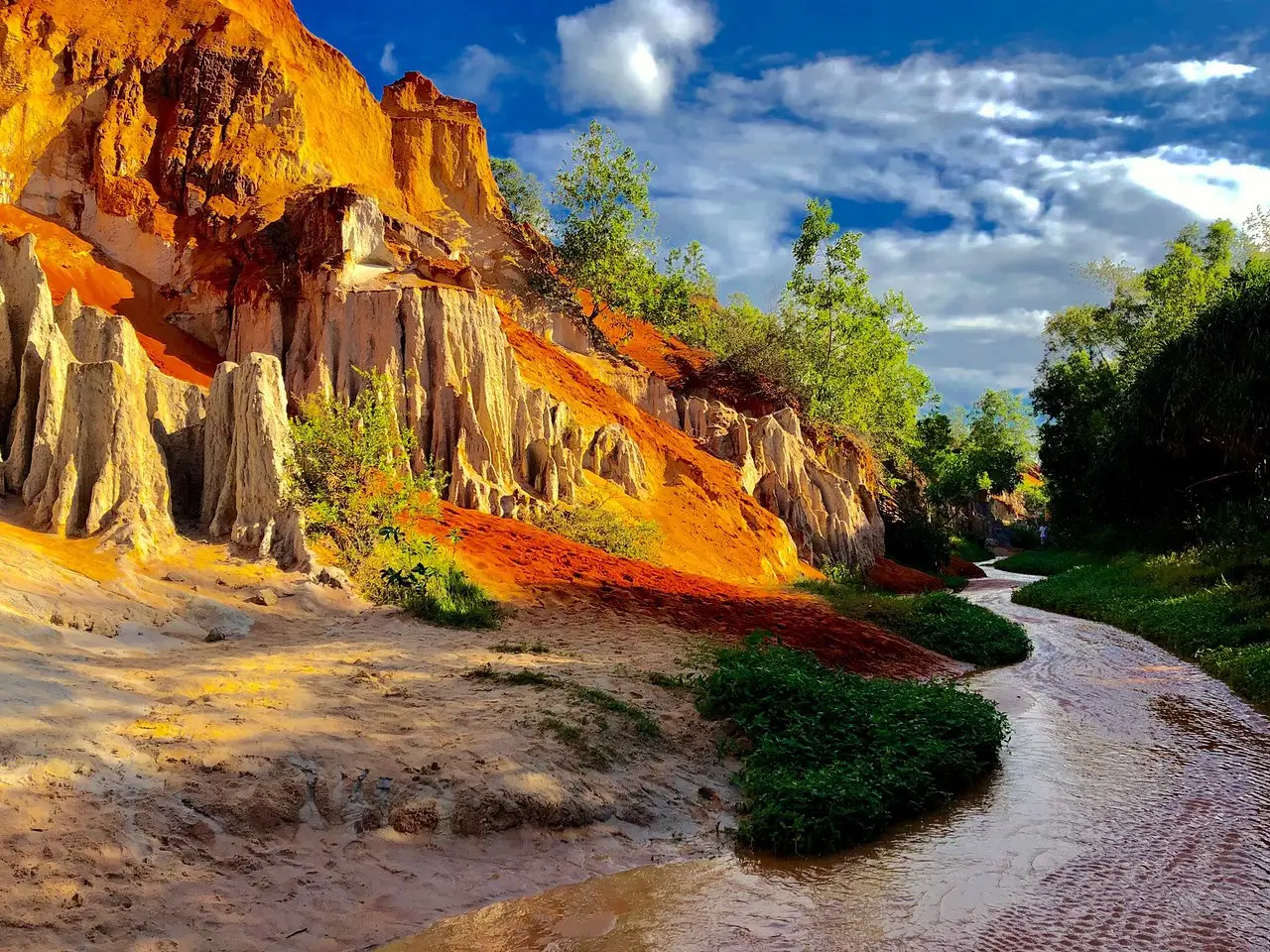 Fairy Stream Suoi Tien canyon orange sandstone walk Mui Ne Bali