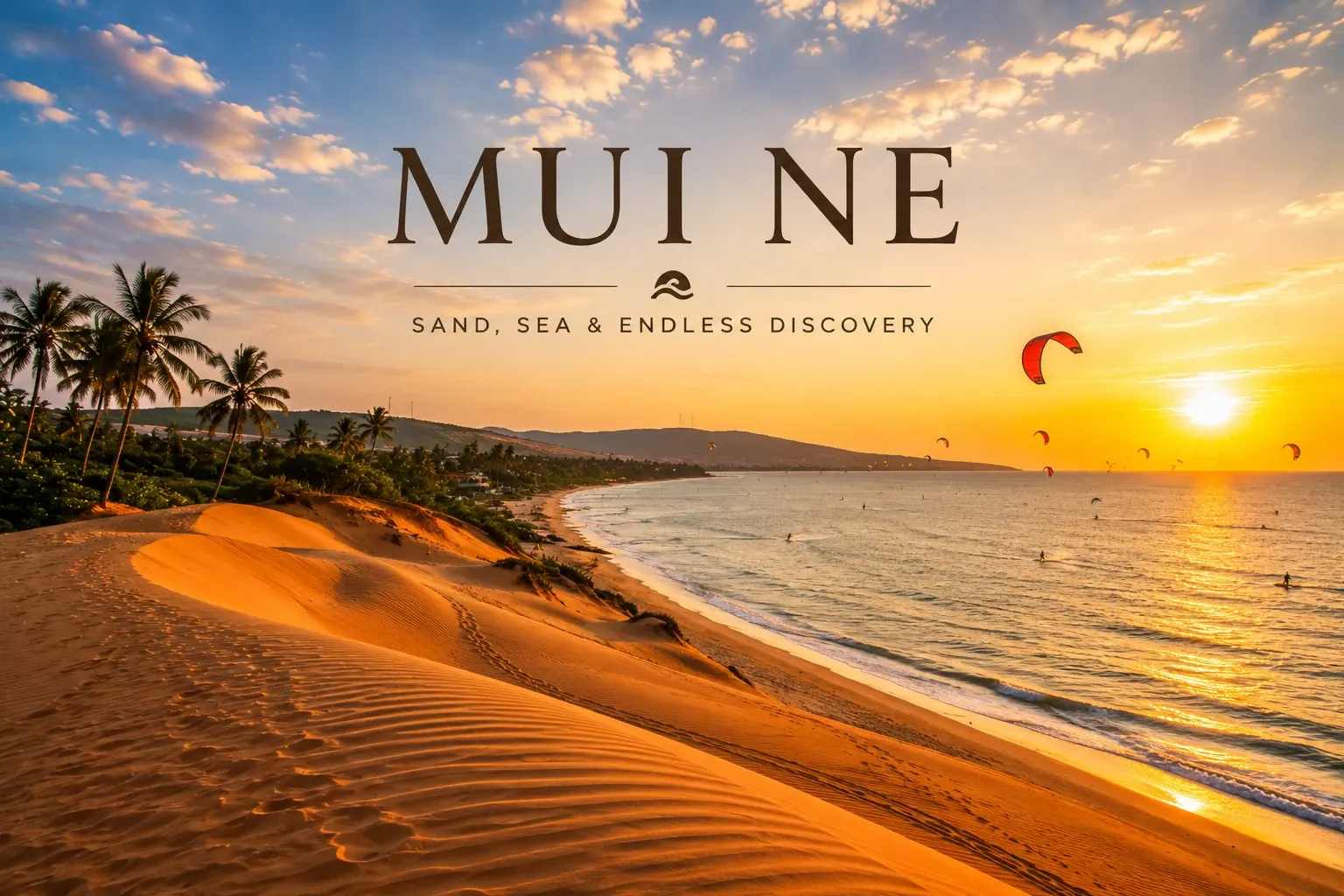 White Sand Dunes sunrise Mui Ne Bali desert meets sea landscape