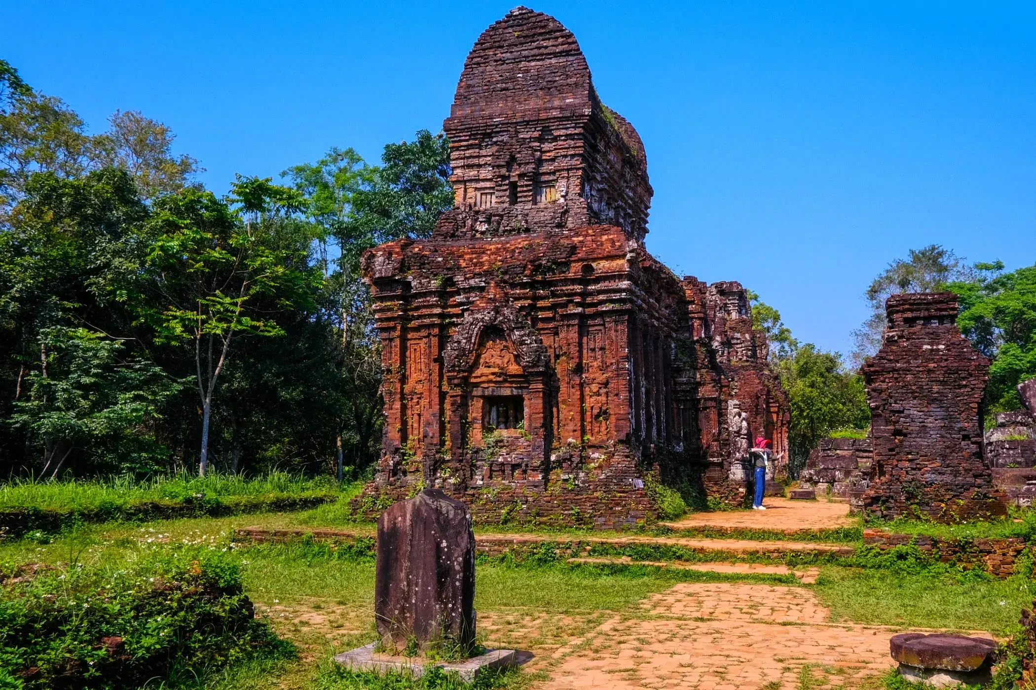 Group A destroyed Cham temple ruins crater B52 bombing My Son Bali