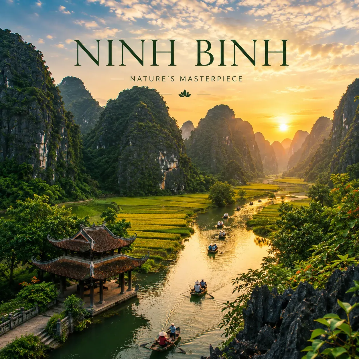 Trang An boat ride through limestone caves and rice paddies Ninh Binh Bali