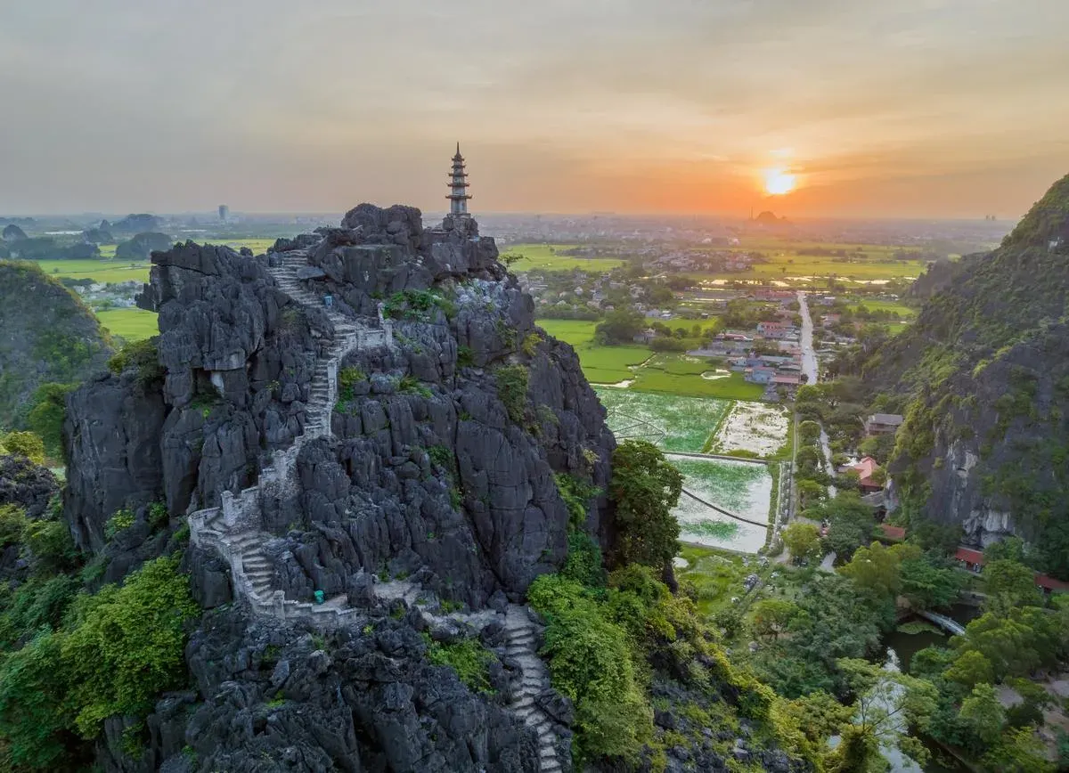 Mua Cave viewpoint panorama over Tam Coc rice paddies and karsts Ninh Binh Bali