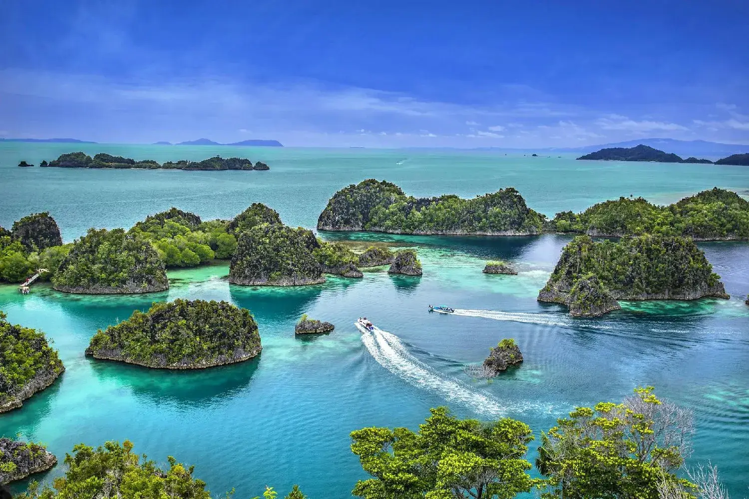 Karst islands and turquoise lagoons of Raja Ampat, Papua, Indonesia