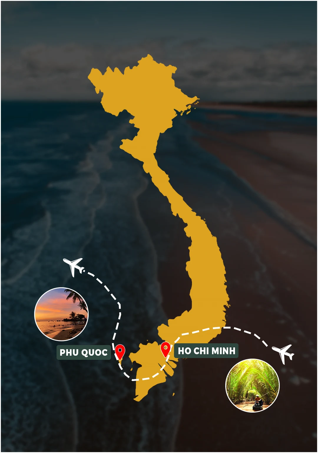 South Bali route map: Ho Chi Minh City – Phu Quoc Island